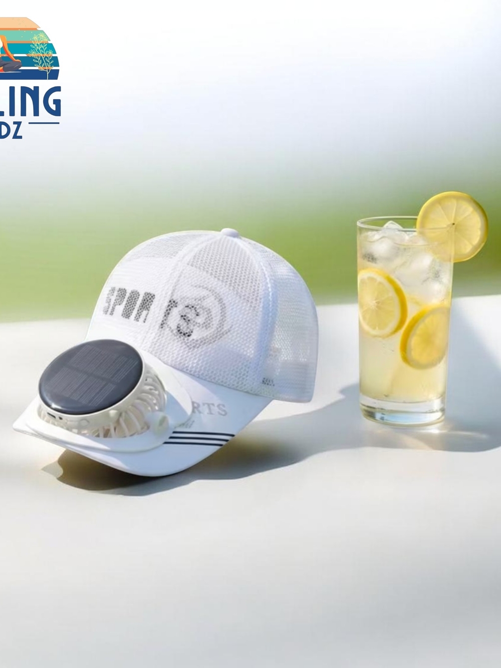 Men/Women White Solar-Powered Hat with Built-in Fan & USB - Portable Cooling Cap